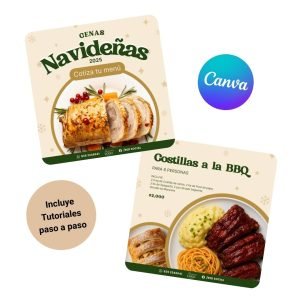 plantilla canva post venta cena navideña gourmet