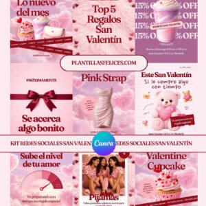 Alternative view of Kit Premium Posts y Reels San Valentín Redes Sociales | Plantillas Editables Canva