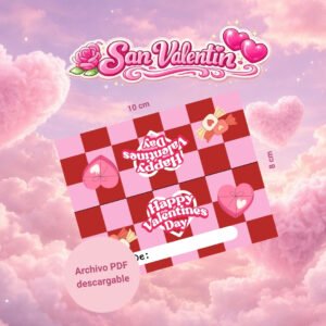 Plantilla Cartoncillo para Cerrar Bolsas de Celofán | San Valentín