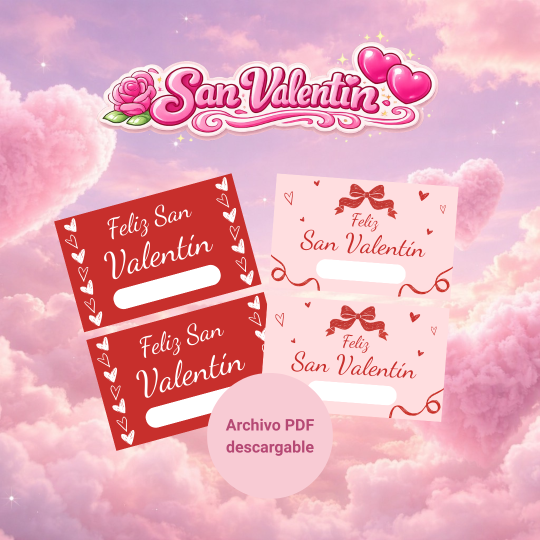 Etiquetas de San Valentín en PDF | Plantillas para Imprimir