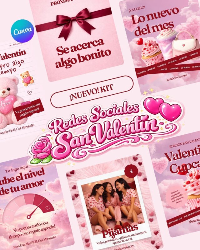 Kit Premium Posts y Reels San Valentín Redes Sociales | Plantillas ...