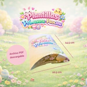 plantilla caja tipo almohada para dulces primavera