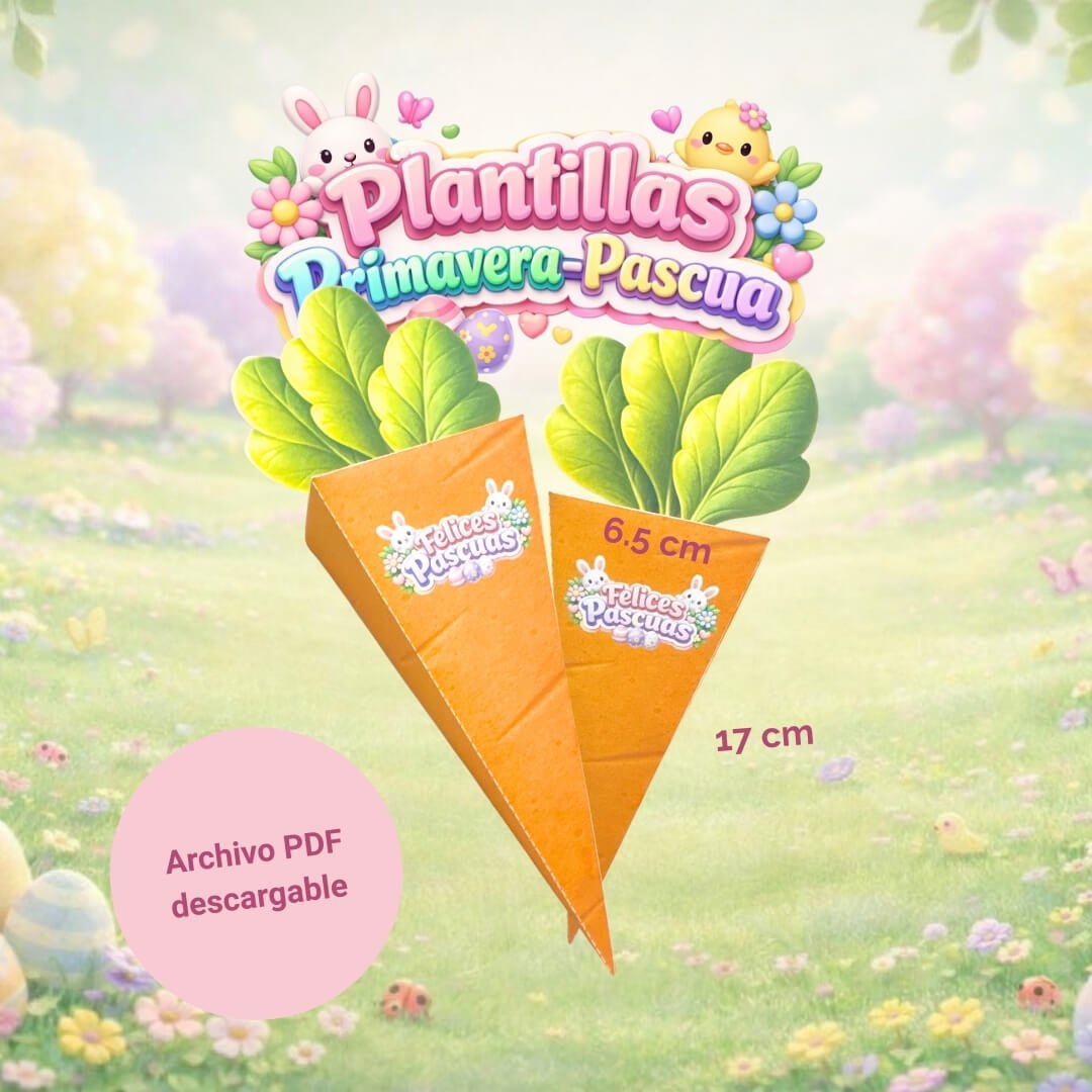 plantilla caja zanahoria para dulces de pascua