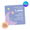 plantilla invitacion canva 1 año luna