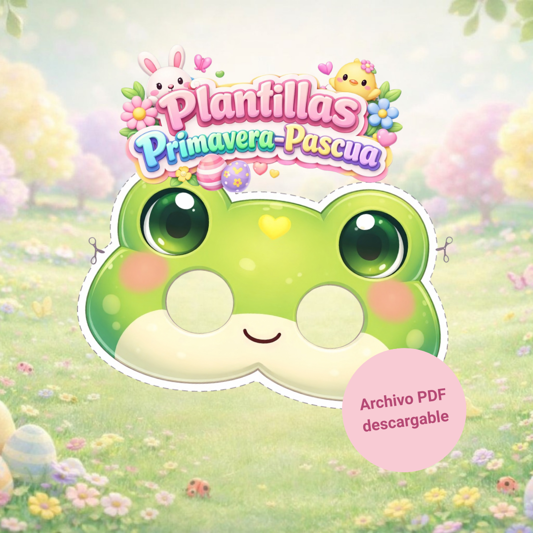 mascara para niños ranita primavera