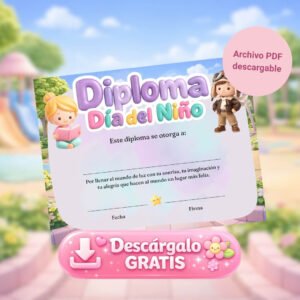Diploma Día del Niño Gratis | PDF para Imprimir