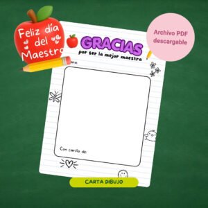 carta dibujo día del maestro